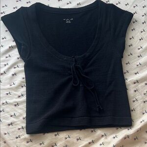Urban Outfitters Black Tie-Front Top